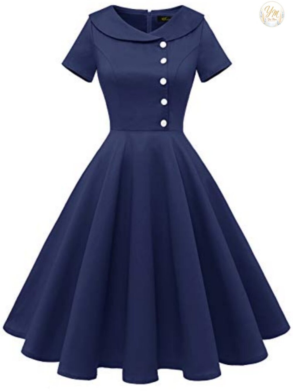 Vintage 1950s Cocktail Swing Dress Audrey Hepburn Style Peter Pan Collar